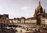 Market Canvas Paintings - New Market Square in Dresden